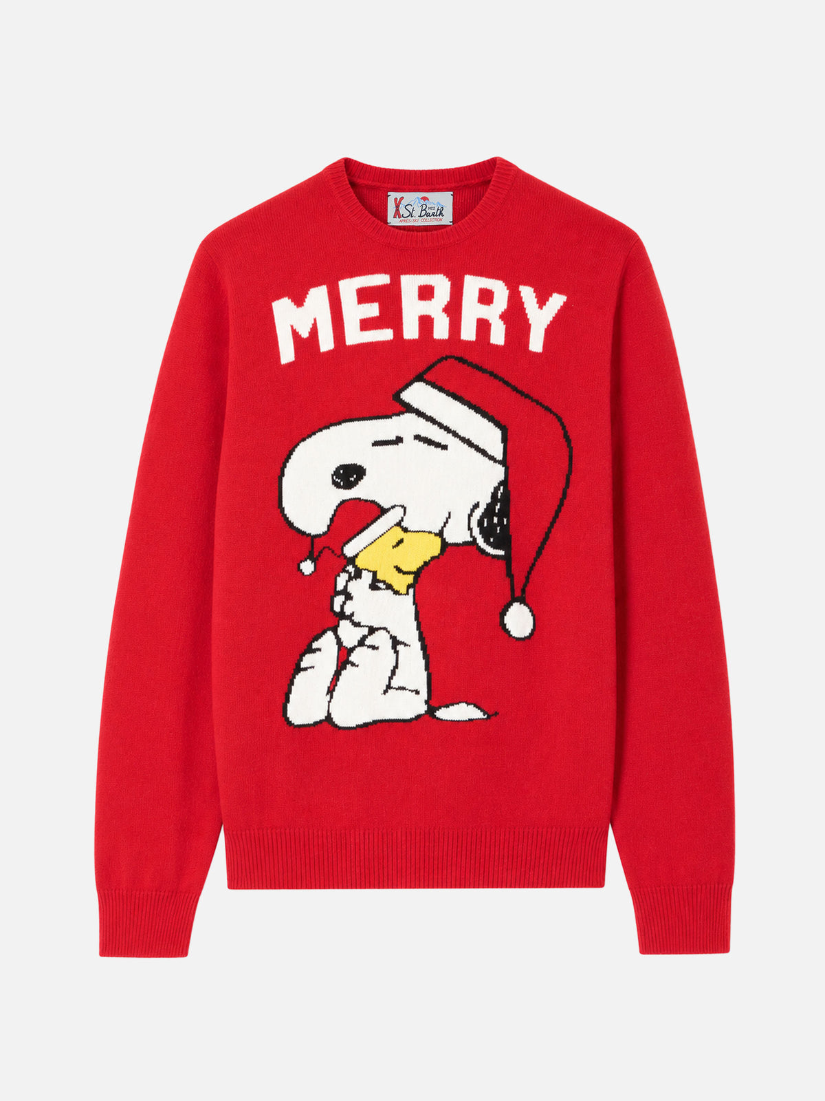 Red Heron sweater with Snoopy Merry jacquard | Special edition