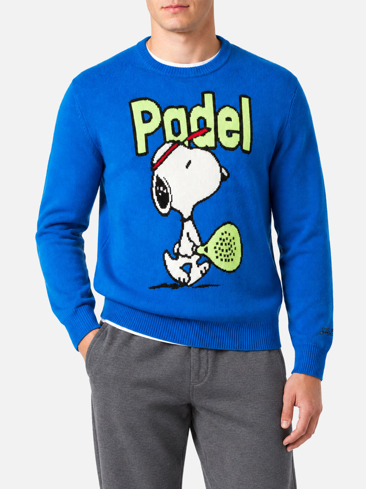 Girocollo blu Heron con jacquard Snoopy padel | Special Edition