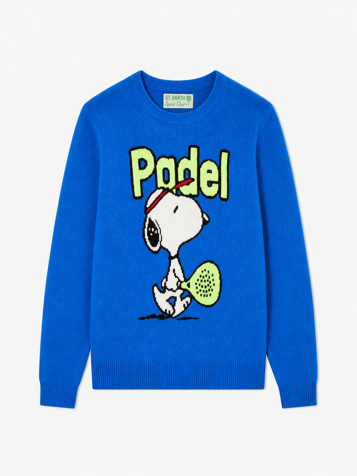 Girocollo blu Heron con jacquard Snoopy padel | Special Edition