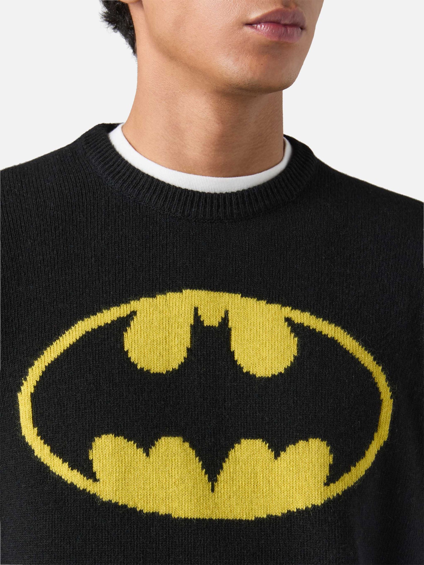 Girocollo Heron nero con jacquard sagoma Batman | SPECIAL EDITION BATMAN