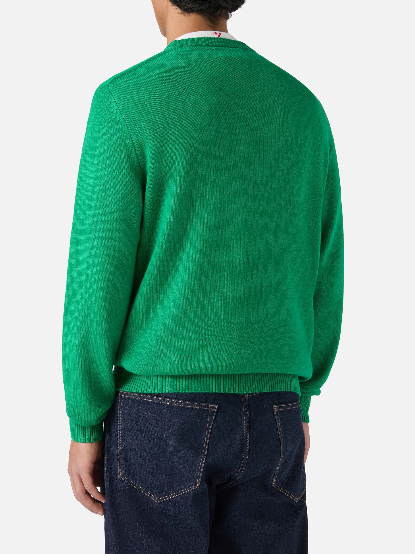 Heron sweater in green with Hello Spank jacquard | HELLO SPANK SPECIAL EDITION