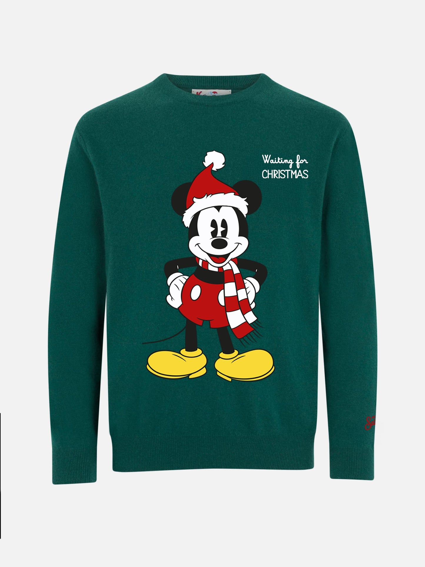 Heron sweater in green with Mickey Mouse jacquard | DISNEY SPECIAL EDITION