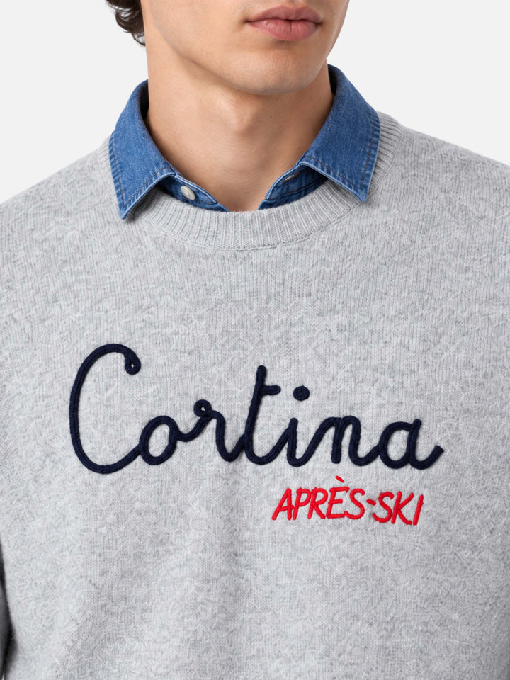 Crewneck sweater Heron with Cortina embroidery