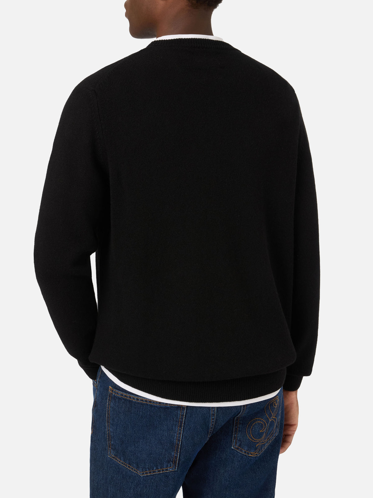 Black Heron crewneck knit with Sei Un Mito intarsia | Special edition