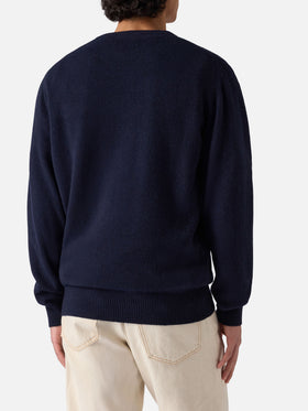 Girocollo Heron blu navy con ricamo Gin Tonic Addicted