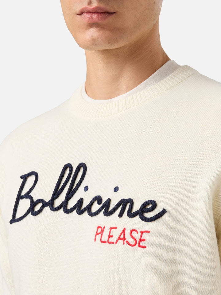 Maglione in misto cashmere Heron con ricamo Bollicine, please!