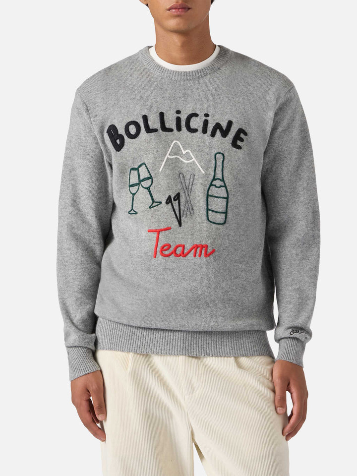 Maglione in  misto cashmere Heron con ricamo Bollicine team