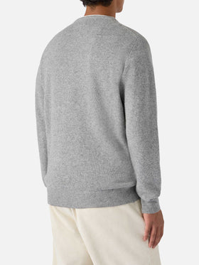 Grey sweater Heron with Bollicine team embroidery