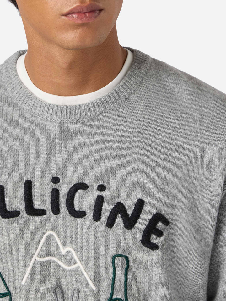 Maglione in  misto cashmere Heron con ricamo Bollicine team