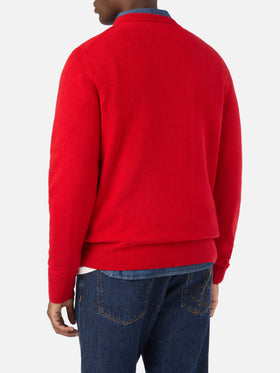 Pull col rond Red Heron en maille avec intarsia Fatemi Santo 