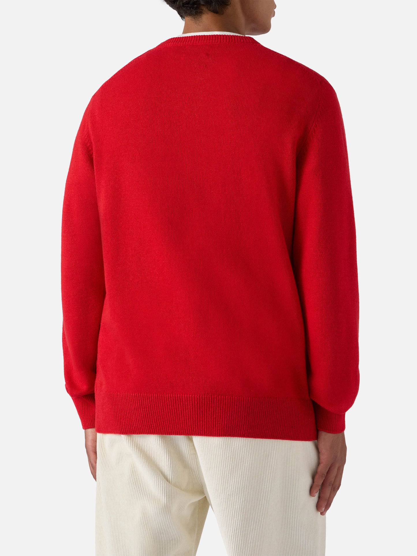 Red crewneck Heron with Vacanze di Natale jacquard | VACANZE DI NATALE SPECIAL EDITION