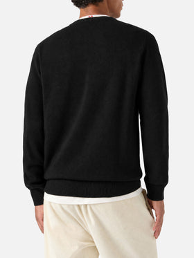 Maglione Heron nero con ricamo Super G