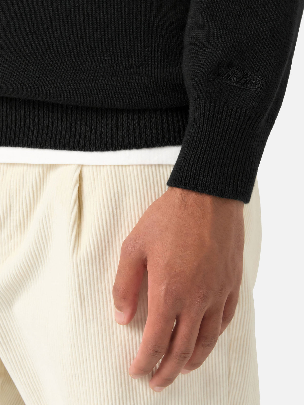 Maglione Heron nero con ricamo Super G