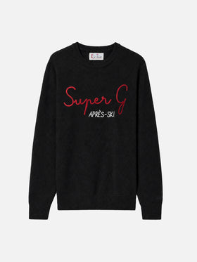 Maglione Heron nero con ricamo Super G