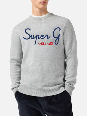 Grey crewneck Heron with Super G embroidery | SUPER G SPECIAL EDITION