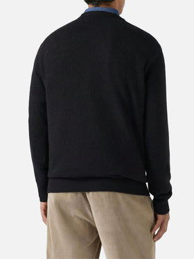 Black crewneck Heron with Tequila addicted jacquard