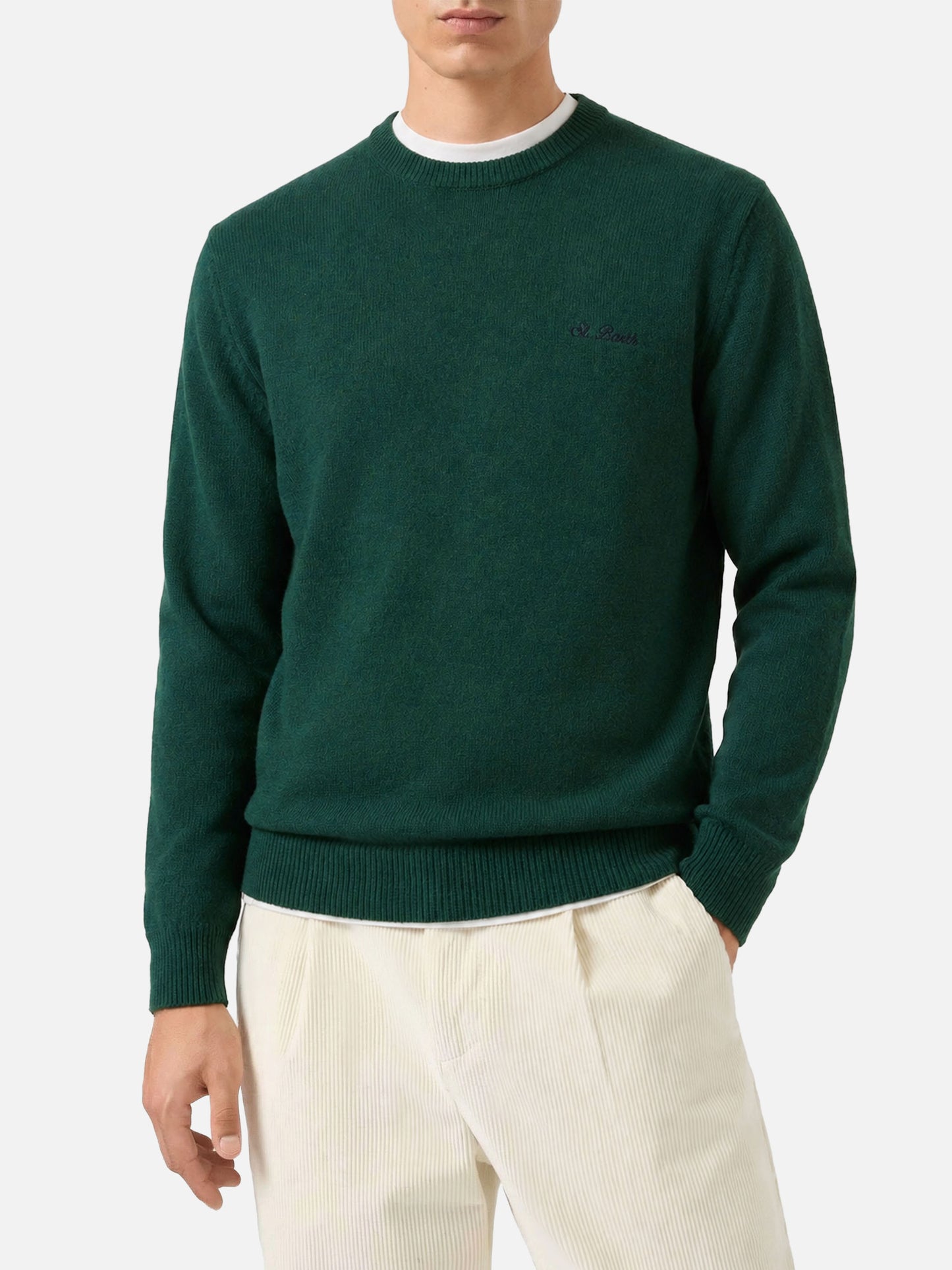 Pull vert Regent en laine d'agneau 