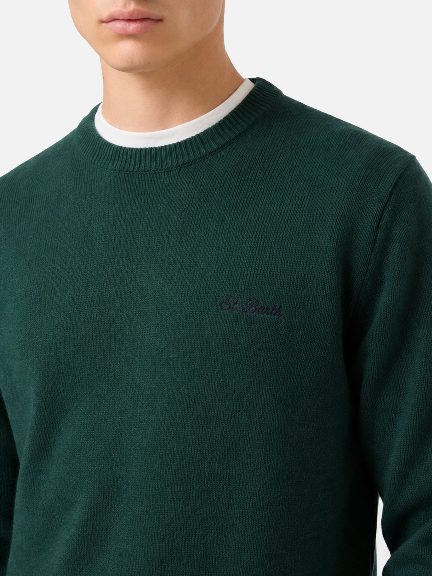 Pull vert Regent en laine d'agneau 
