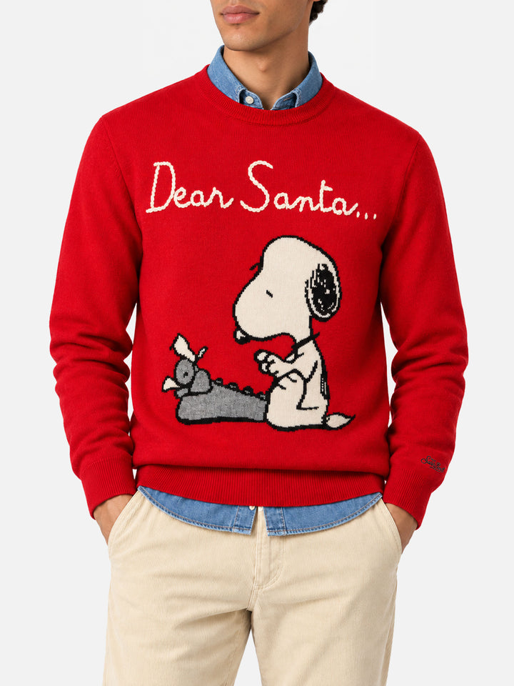Pull rouge Heron avec jacquard et broderie Snoopy | SNOOPY PEANUTS® SPECIAL EDITION 