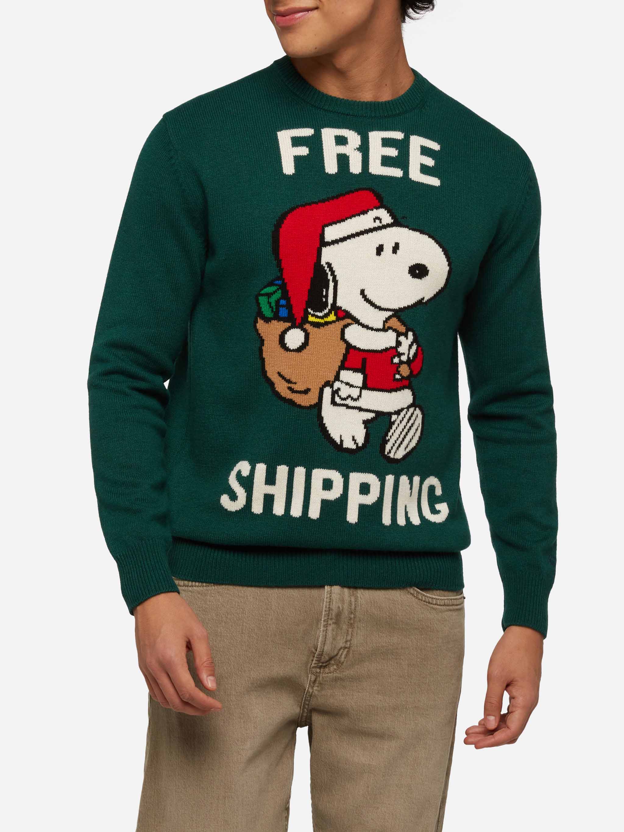 Maglione Invernale Snoopy Peanuts Brutto Natale, Felpa Blu Acrilico Ragazzo Unisex United Labels
