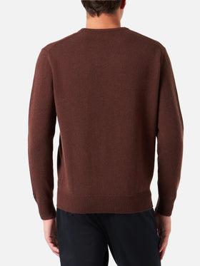 Herrenpullover mit Rundhalsausschnitt und Sei Come la mia Moto-Stickerei