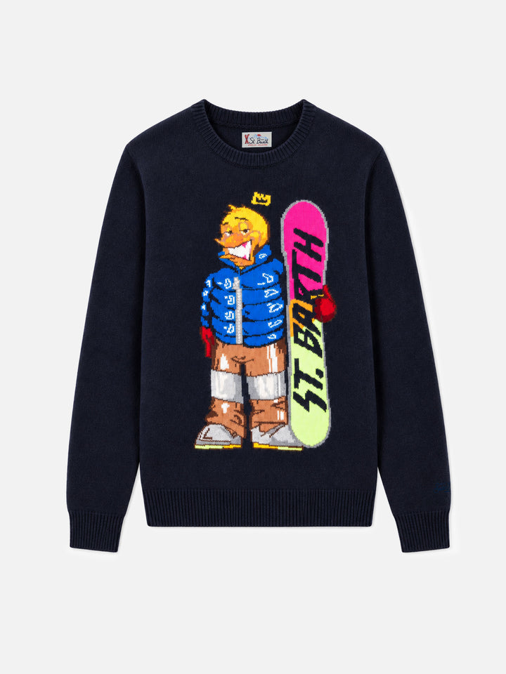 Pull de snowboard Crypto Ducky bleu héron | Édition Spéciale 