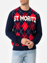 Maglione da uomo argyle Heron con jacquard St. Moritz