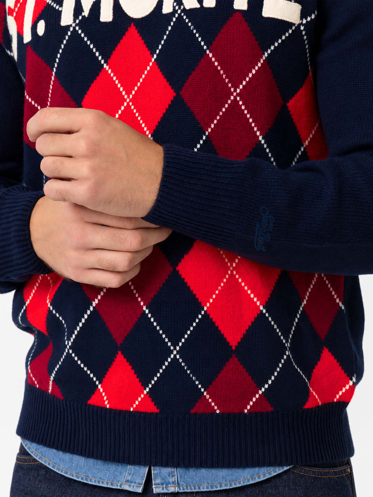 Pull ras du cou Heron avec jacquard argyle St. Moritz 