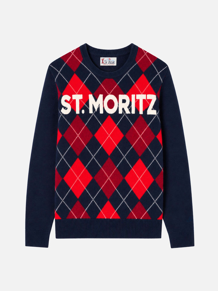 Pull ras du cou Heron avec jacquard argyle St. Moritz 