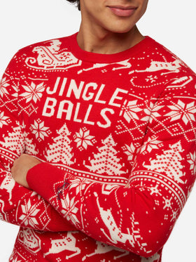 Fairs isle sweater Heron with Jingle Balls jacquard - MC2 Saint Barth