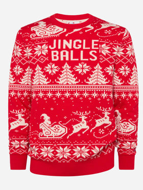 Fairs isle sweater Heron with Jingle Balls jacquard - MC2 Saint Barth