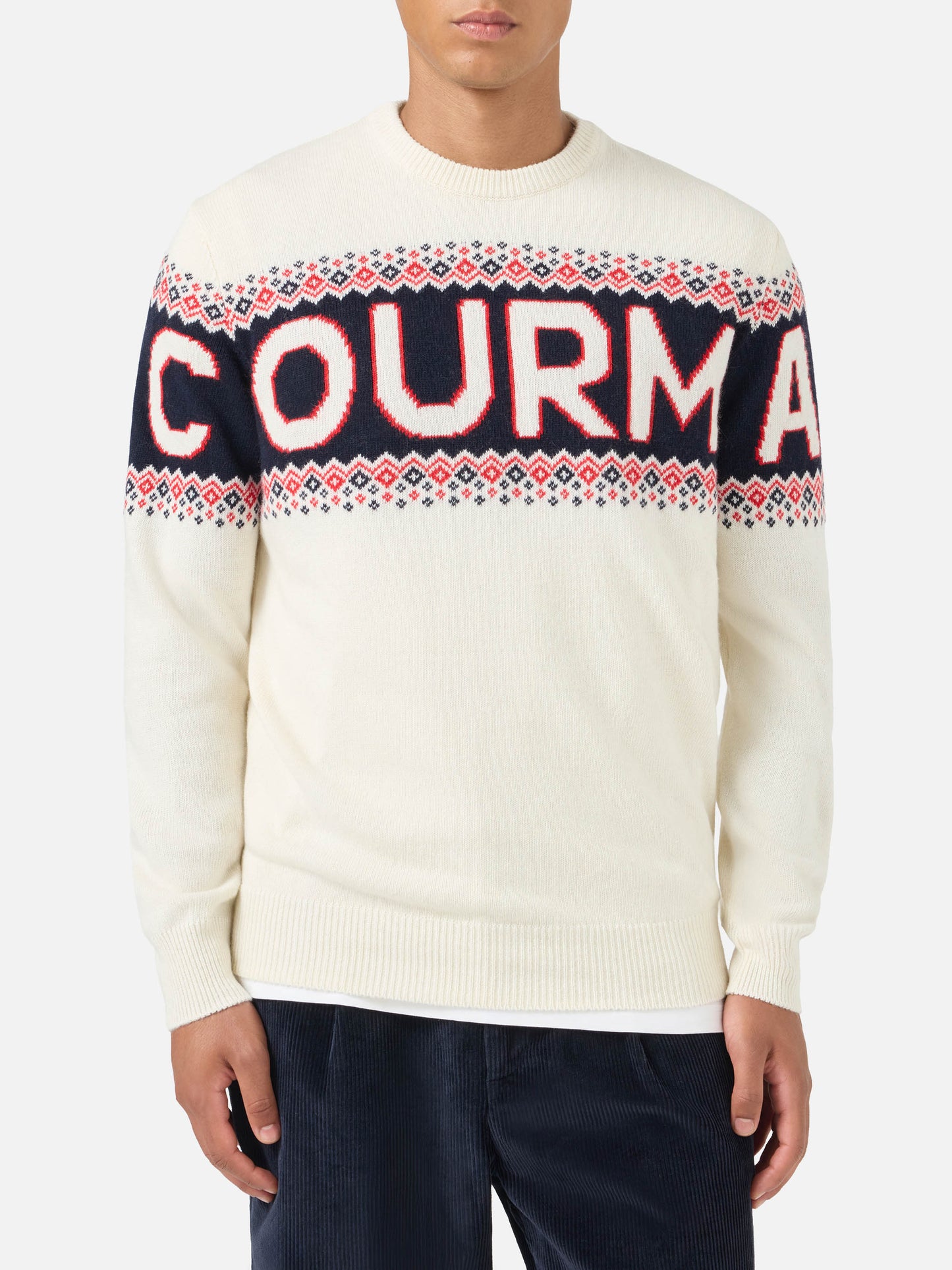 Maglione girocollo Heron con jacquard Courma