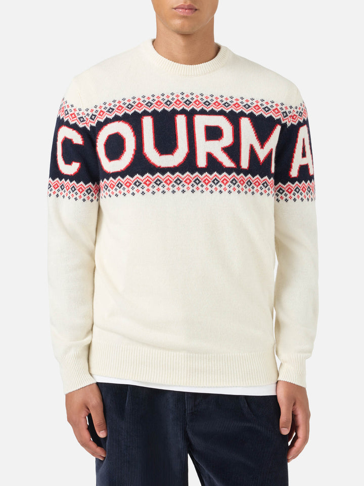 Maglione girocollo Heron con jacquard Courma