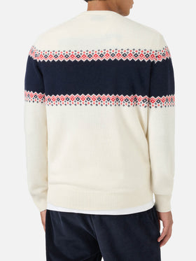 Maglione girocollo Heron con jacquard Courma