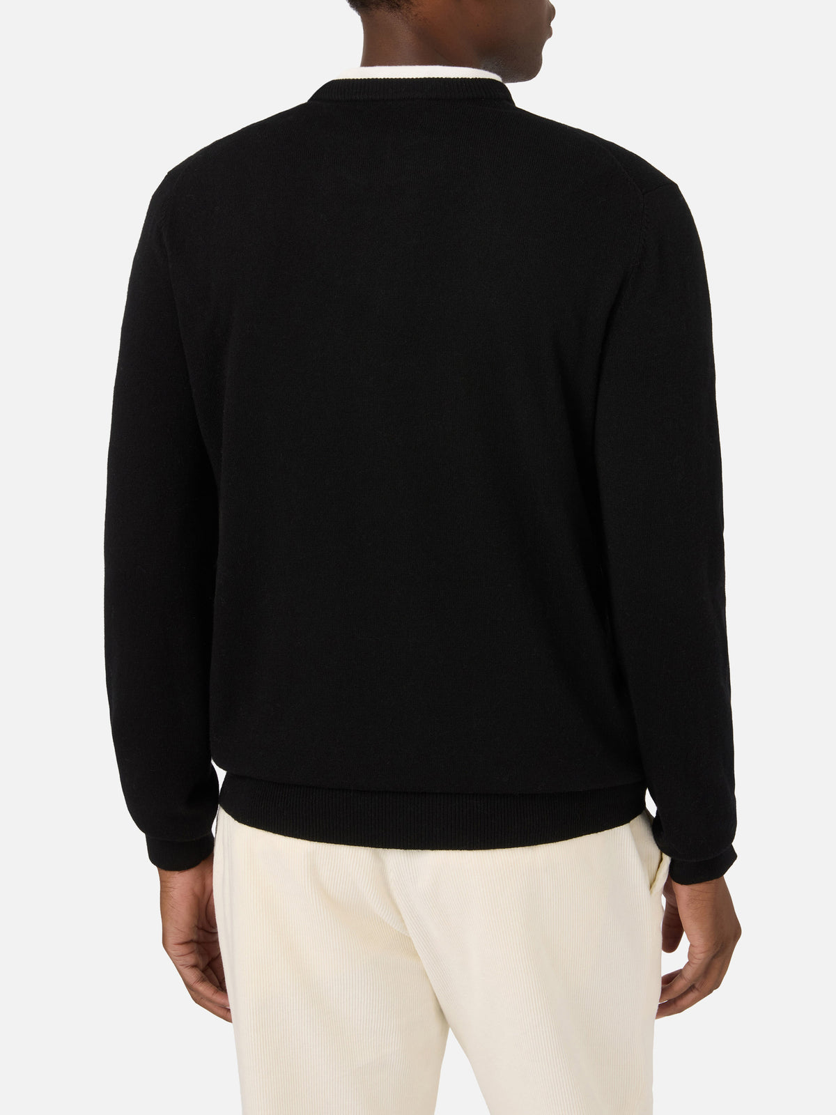 Jersey de punto de cuello redondo Black Heron Light con intarsia y bordado de Scrooge McDuck | Special edition 