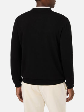 Jersey de punto de cuello redondo Black Heron Light con intarsia y bordado de Scrooge McDuck | Special edition 
