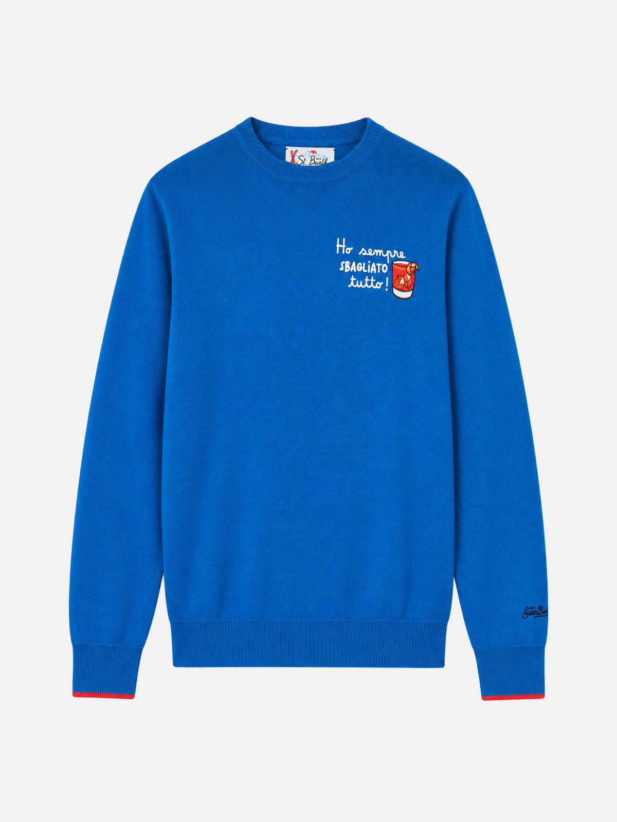 Crewneck-Pullover Heron mit „Ho sempre sbagliato tutto“-Stickerei 