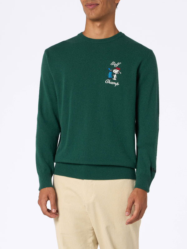 Man green sweater Heron with Snoopy golf embroidery | SNOOPY PEANUTS SPECIAL EDITION