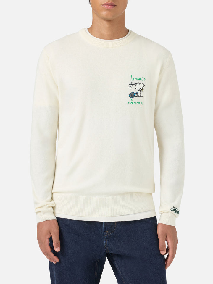 Maglione girocollo Heron con ricamo Snoopy tennis champ | SNOOPY PEANUTS SPECIAL EDITION