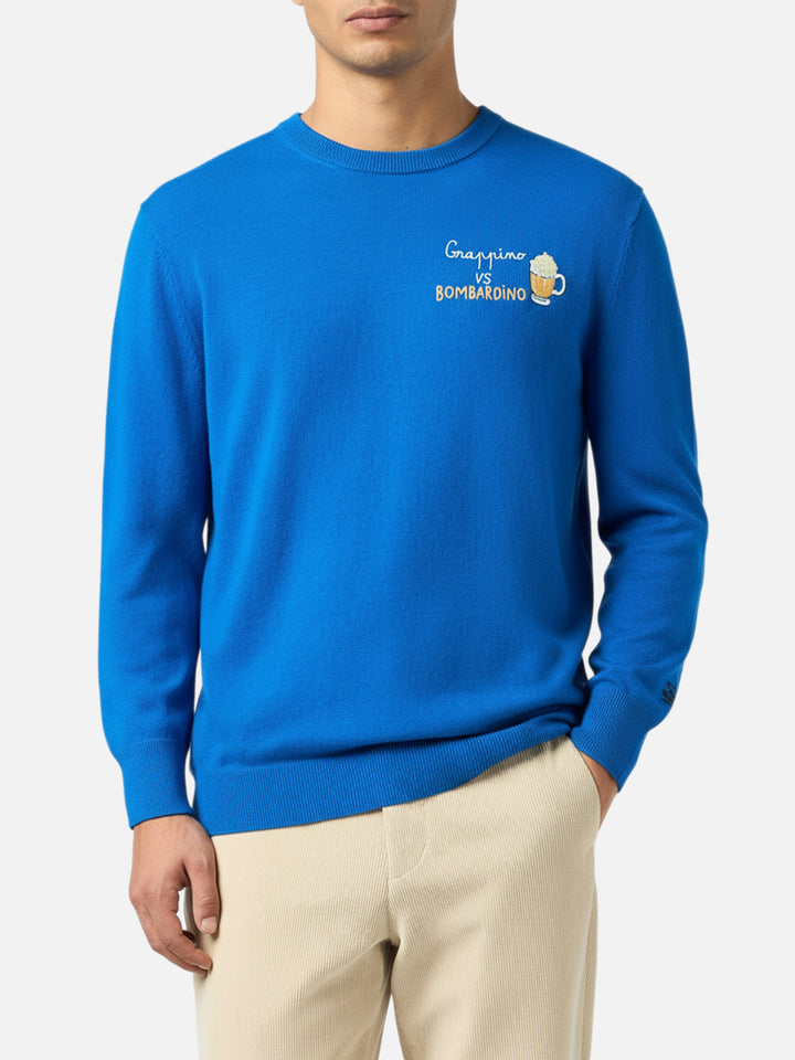 Maglione girocollo Heron con ricamo Grappino vs Bombardino