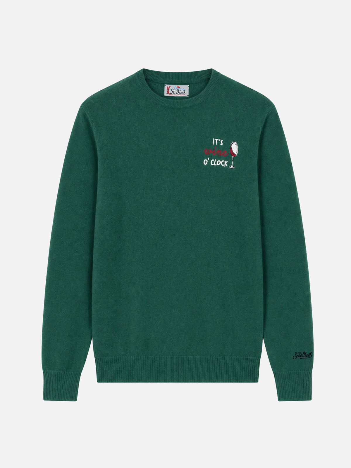 Crewneck-Pullover Heron mit „It's wine o'clock“-Stickerei 