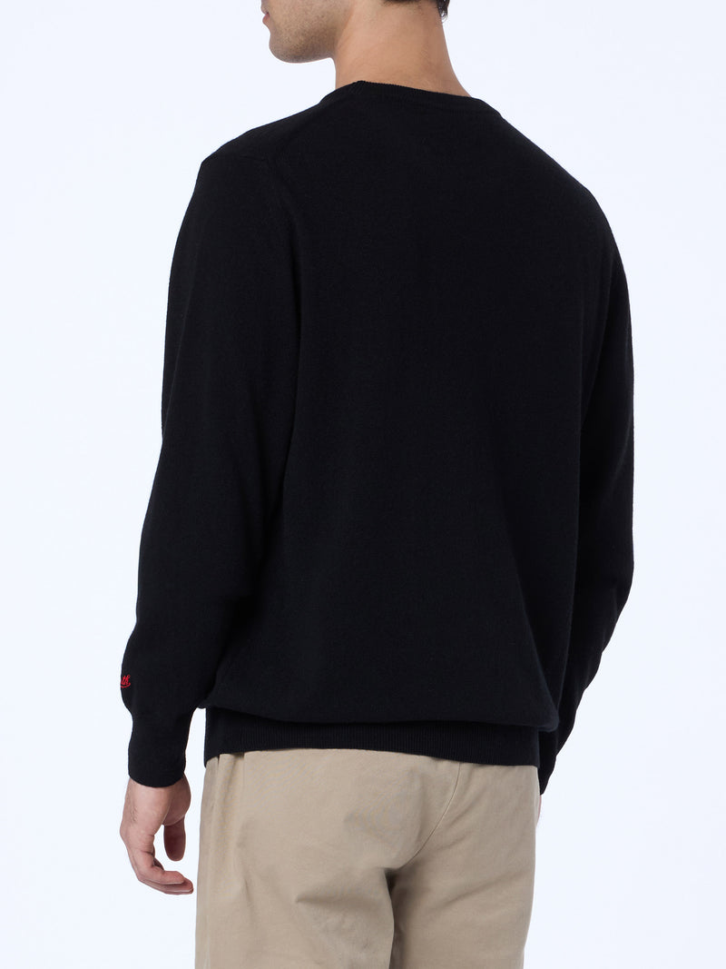 Man black sweater Heron with Single per scelta embroidery