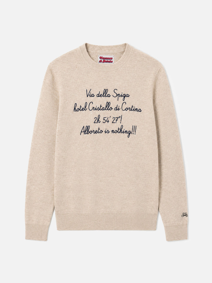 Sweat col rond Heron Light avec broderie Via della Spiga... | VACANZE DI NATALE SPECIAL EDITION 
