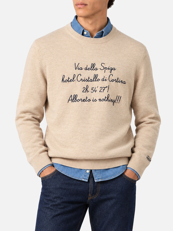 Sweat col rond Heron Light avec broderie Via della Spiga... | VACANZE DI NATALE SPECIAL EDITION 