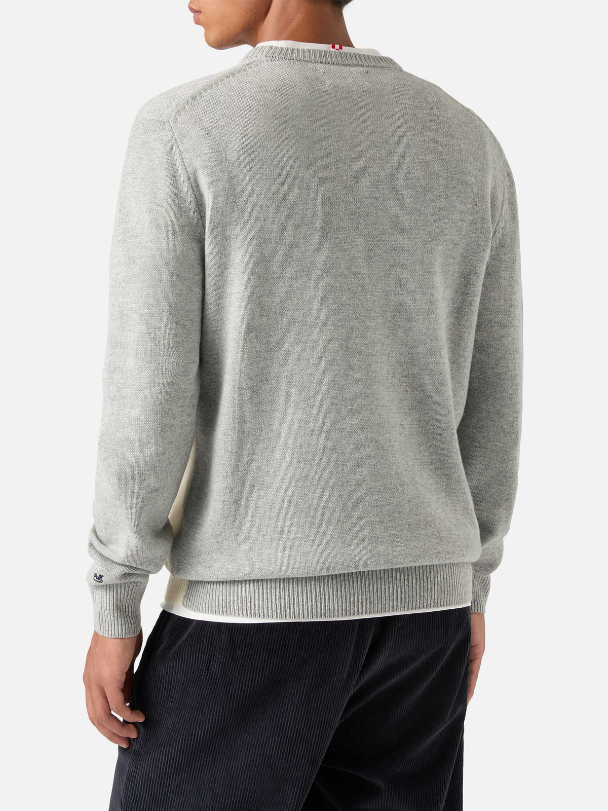 Grey Heron crewneck knit with Snoopy intarsia | Special edition