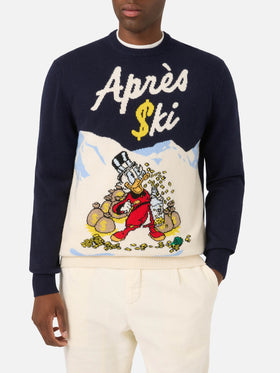 Marineblauer blue Heron Rundhalsstrickpullover mit Scrooge McDuck-Intarsie | Special edition 