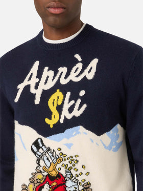 Marineblauer blue Heron Rundhalsstrickpullover mit Scrooge McDuck-Intarsie | Special edition 