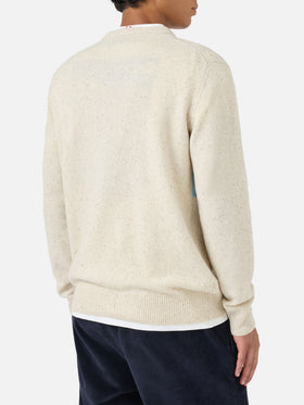 Heron white St. Moritz postcard sweater