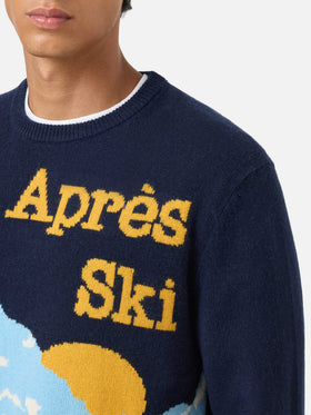 Maglione girocollo con cartolina jacquard