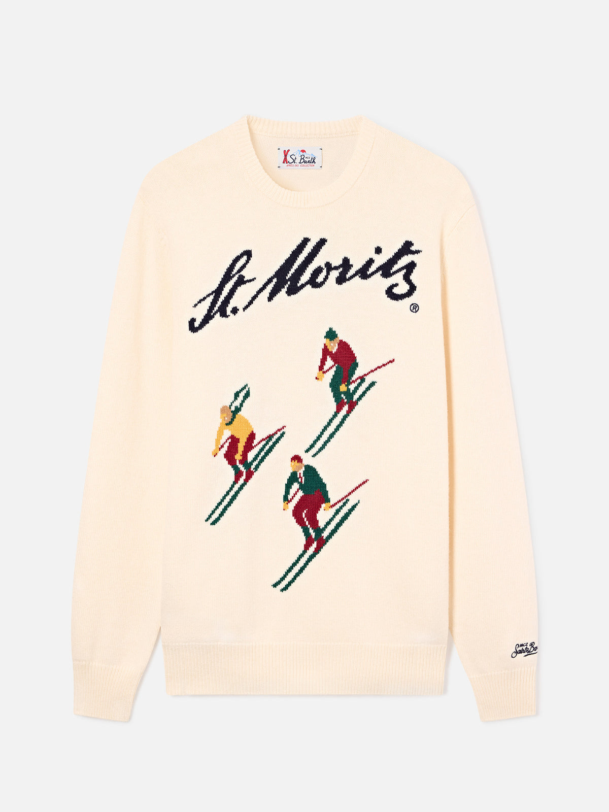 Grey Heron crewneck knit with St. Moritz intarsia | Special edition